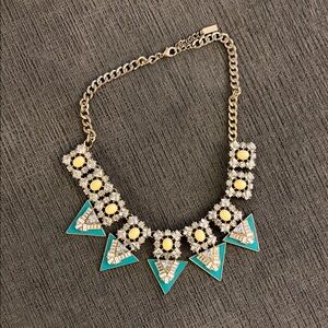 Baublebar Elegant Gold and Turquoise chunky crystal Statement Necklace